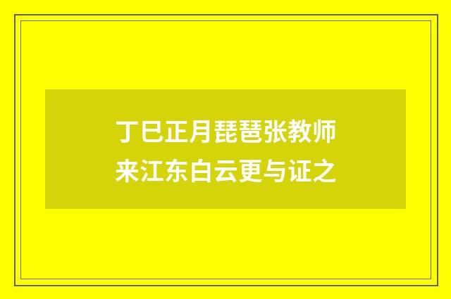 丁巳正月琵琶张教师来江东白云更与证之