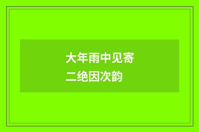 大年雨中见寄二绝因次韵