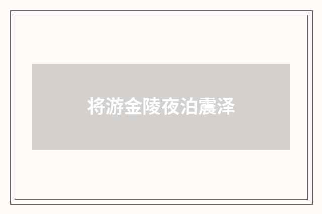 将游金陵夜泊震泽