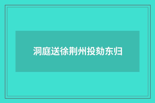 洞庭送徐荆州投劾东归
