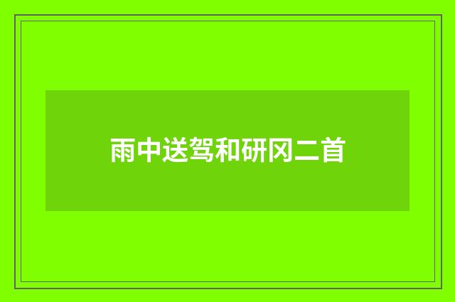 雨中送驾和研冈二首