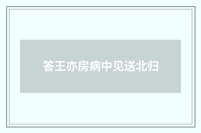 答王亦房病中见送北归