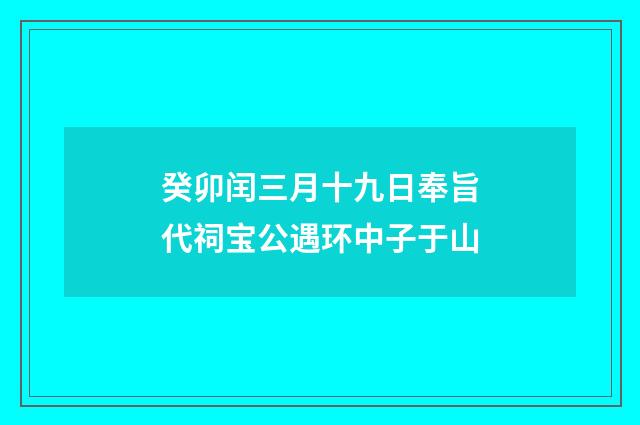 癸卯闰三月十九日奉旨代祠宝公遇环中子于山