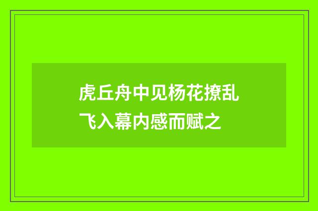 虎丘舟中见杨花撩乱飞入幕内感而赋之