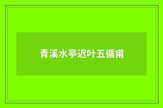 青溪水亭迟叶五循甫