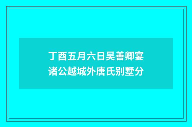 丁酉五月六日吴善卿宴诸公越城外唐氏别墅分