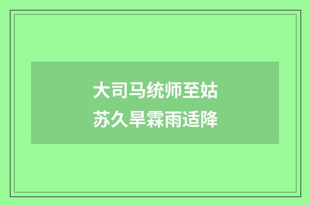 大司马统师至姑苏久旱霖雨适降