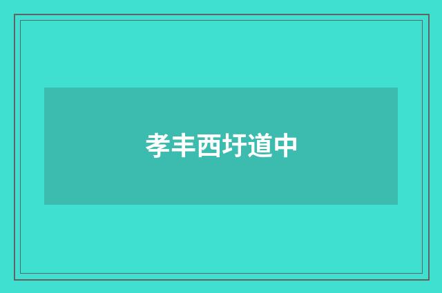 孝丰西圩道中
