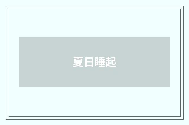 夏日睡起