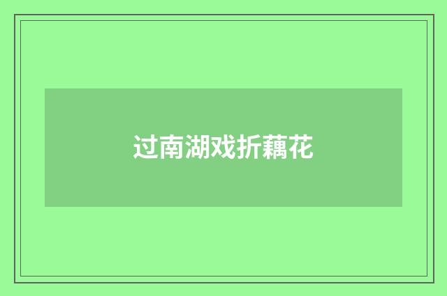 过南湖戏折藕花