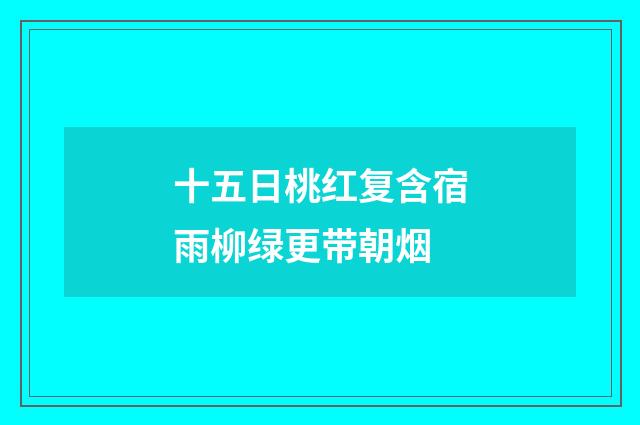 十五日桃红复含宿雨柳绿更带朝烟