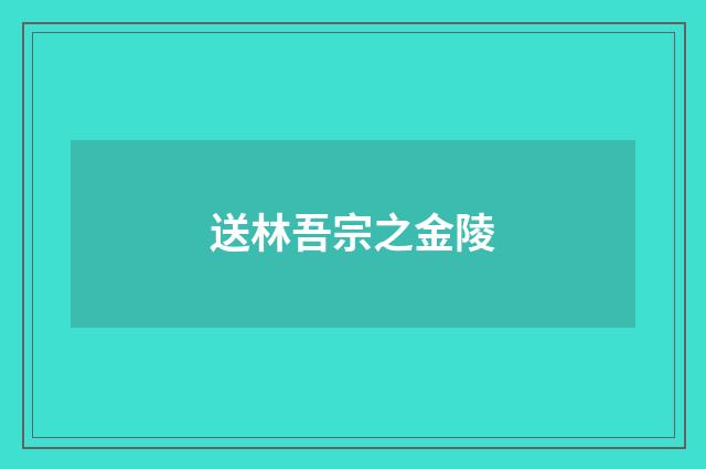 送林吾宗之金陵