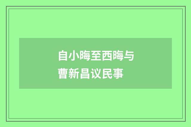 自小晦至西晦与曹新昌议民事