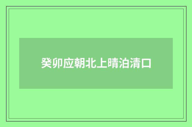 癸卯应朝北上晴泊清口