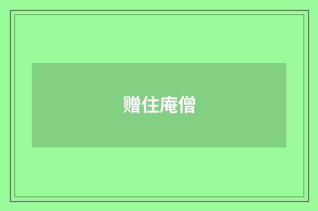赠住庵僧