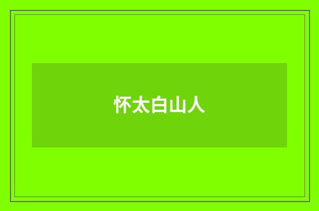 怀太白山人