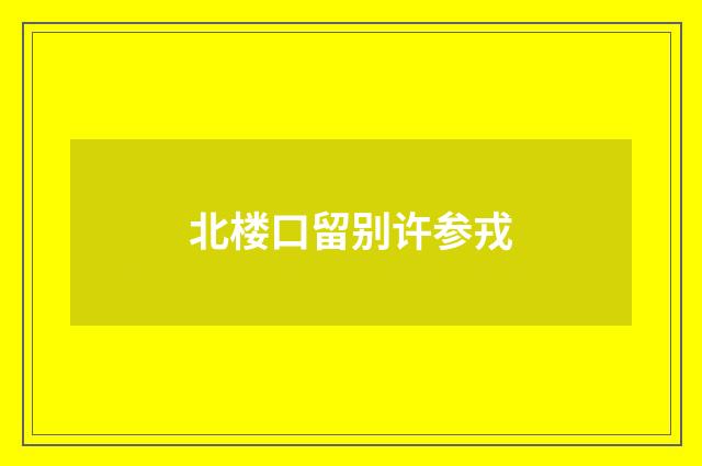 北楼口留别许参戎
