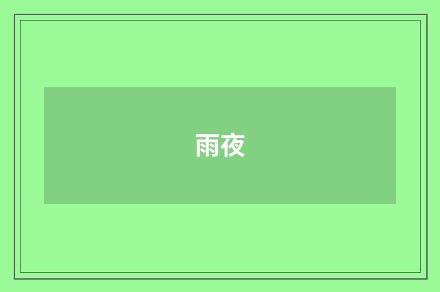 雨夜