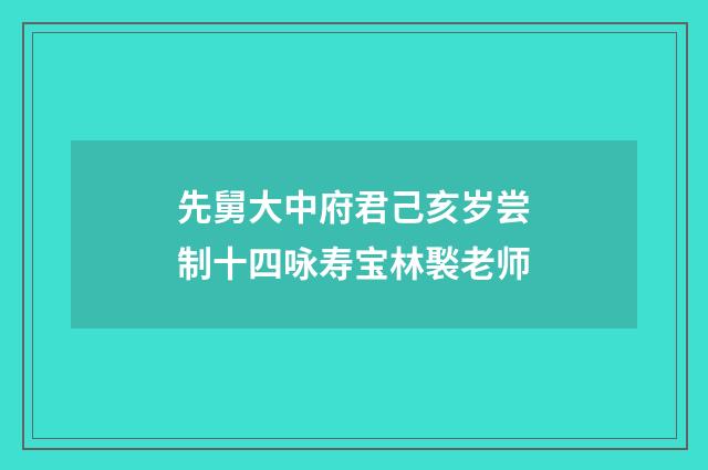 先舅大中府君己亥岁尝制十四咏寿宝林褧老师