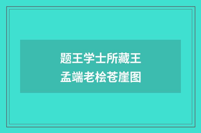 题王学士所藏王孟端老桧苍崖图