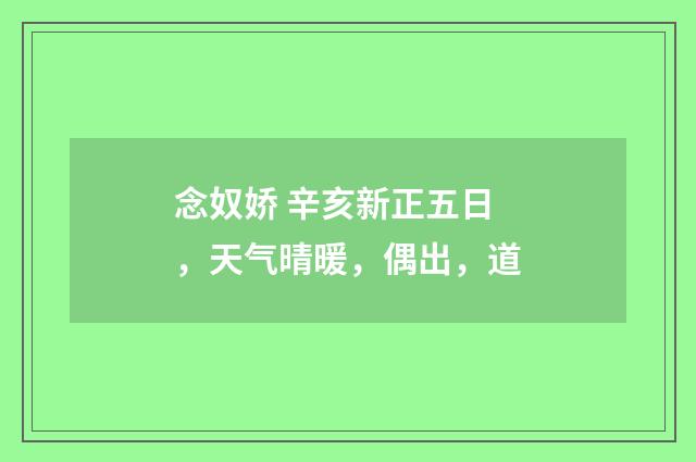 念奴娇 辛亥新正五日，天气晴暖，偶出，道