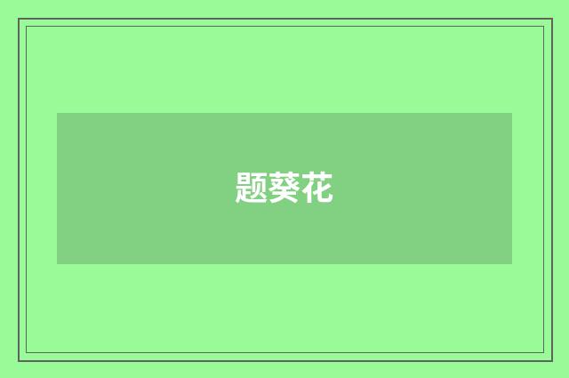 题葵花