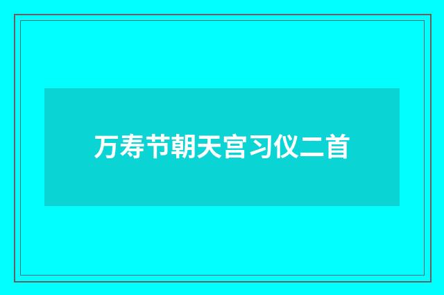 万寿节朝天宫习仪二首