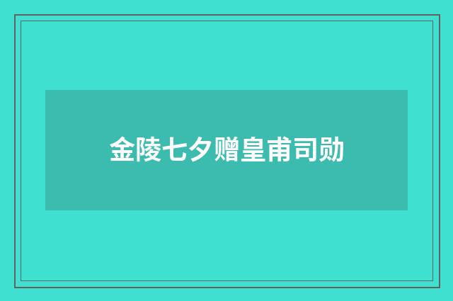 金陵七夕赠皇甫司勋
