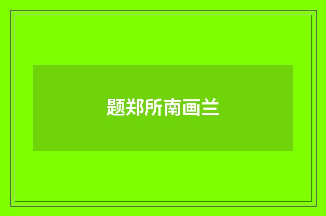 题郑所南画兰