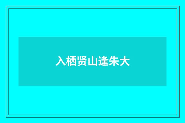 入栖贤山逢朱大