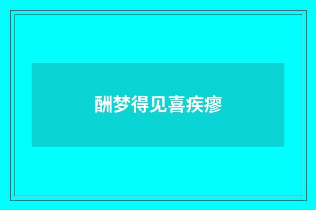 酬梦得见喜疾瘳