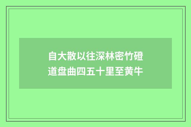 自大散以往深林密竹磴道盘曲四五十里至黄牛
