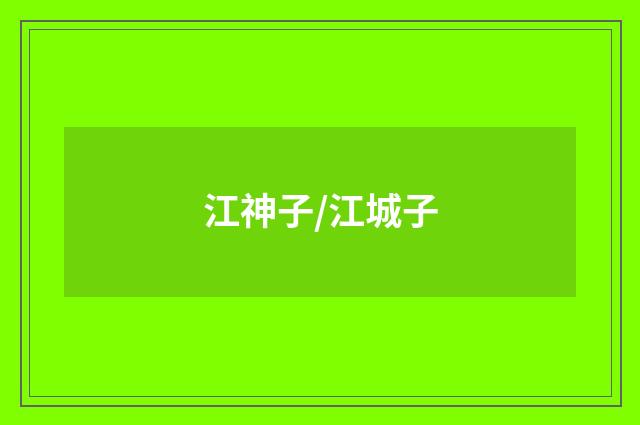 江神子/江城子