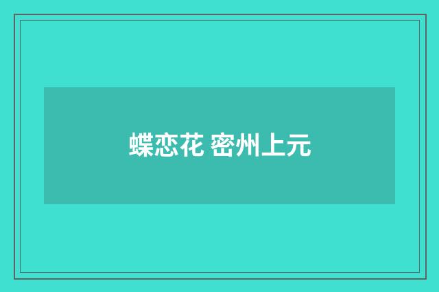 蝶恋花 密州上元