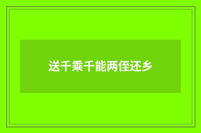 送千乘千能两侄还乡