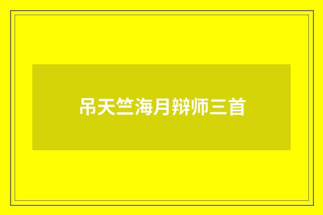 吊天竺海月辩师三首