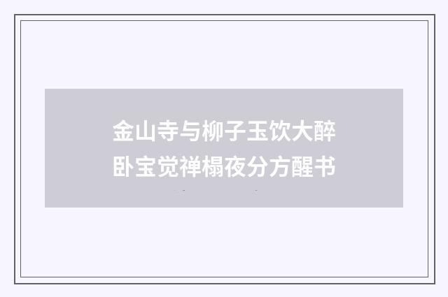 金山寺与柳子玉饮大醉卧宝觉禅榻夜分方醒书