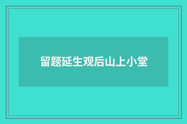 留题延生观后山上小堂