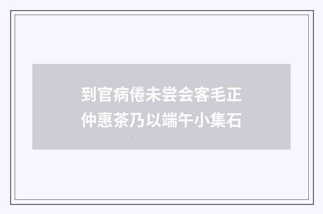 到官病倦未尝会客毛正仲惠茶乃以端午小集石