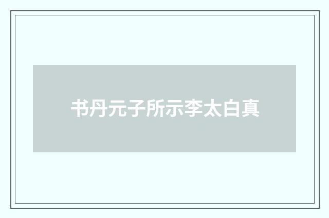 书丹元子所示李太白真