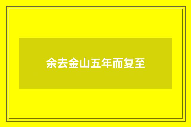 余去金山五年而复至