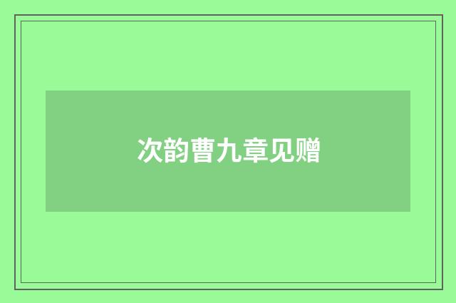 次韵曹九章见赠