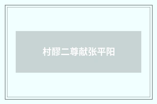村醪二尊献张平阳