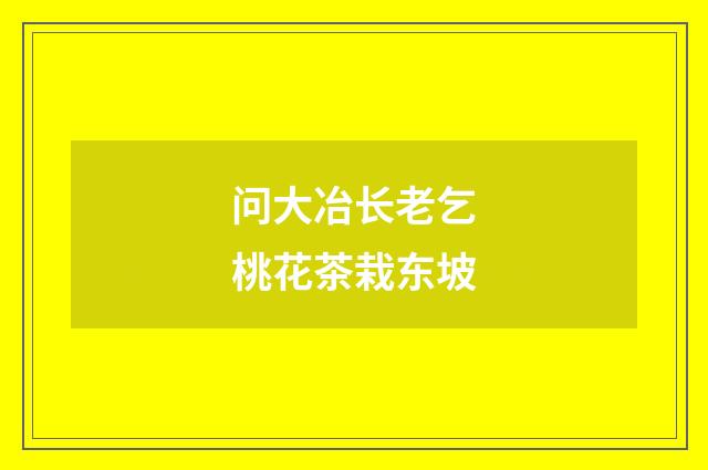 问大冶长老乞桃花茶栽东坡