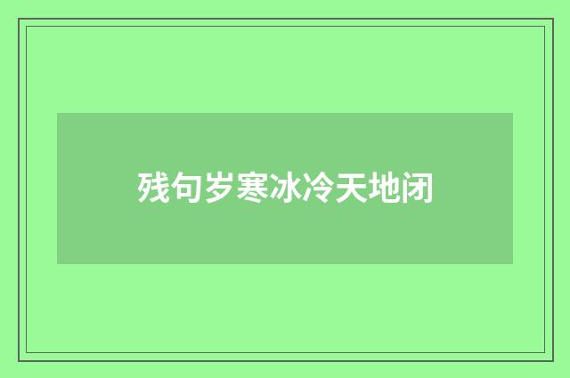 残句岁寒冰冷天地闭
