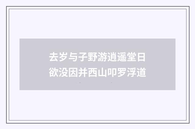 去岁与子野游逍遥堂日欲没因并西山叩罗浮道