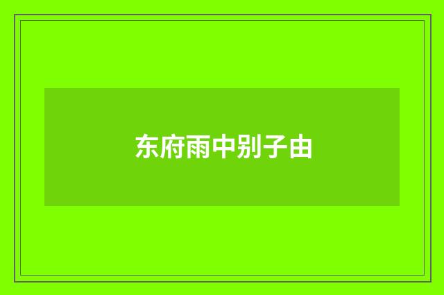 东府雨中别子由