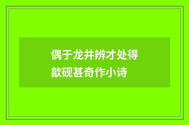 偶于龙井辨才处得歙砚甚奇作小诗
