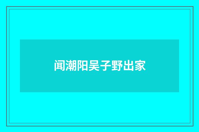 闻潮阳吴子野出家