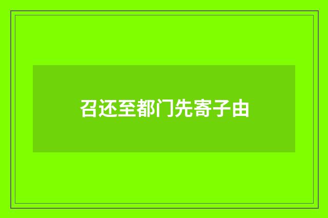 召还至都门先寄子由